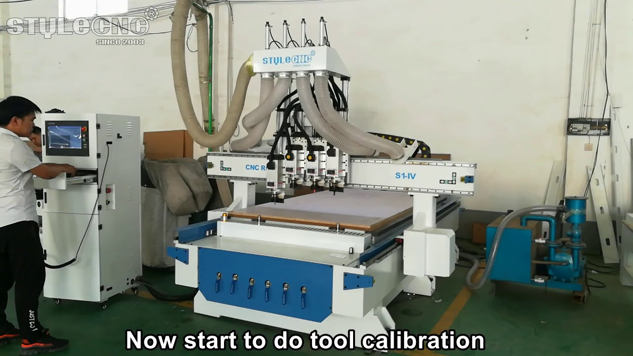 S1-IV CNC router machine for panel production line with auto pushing system