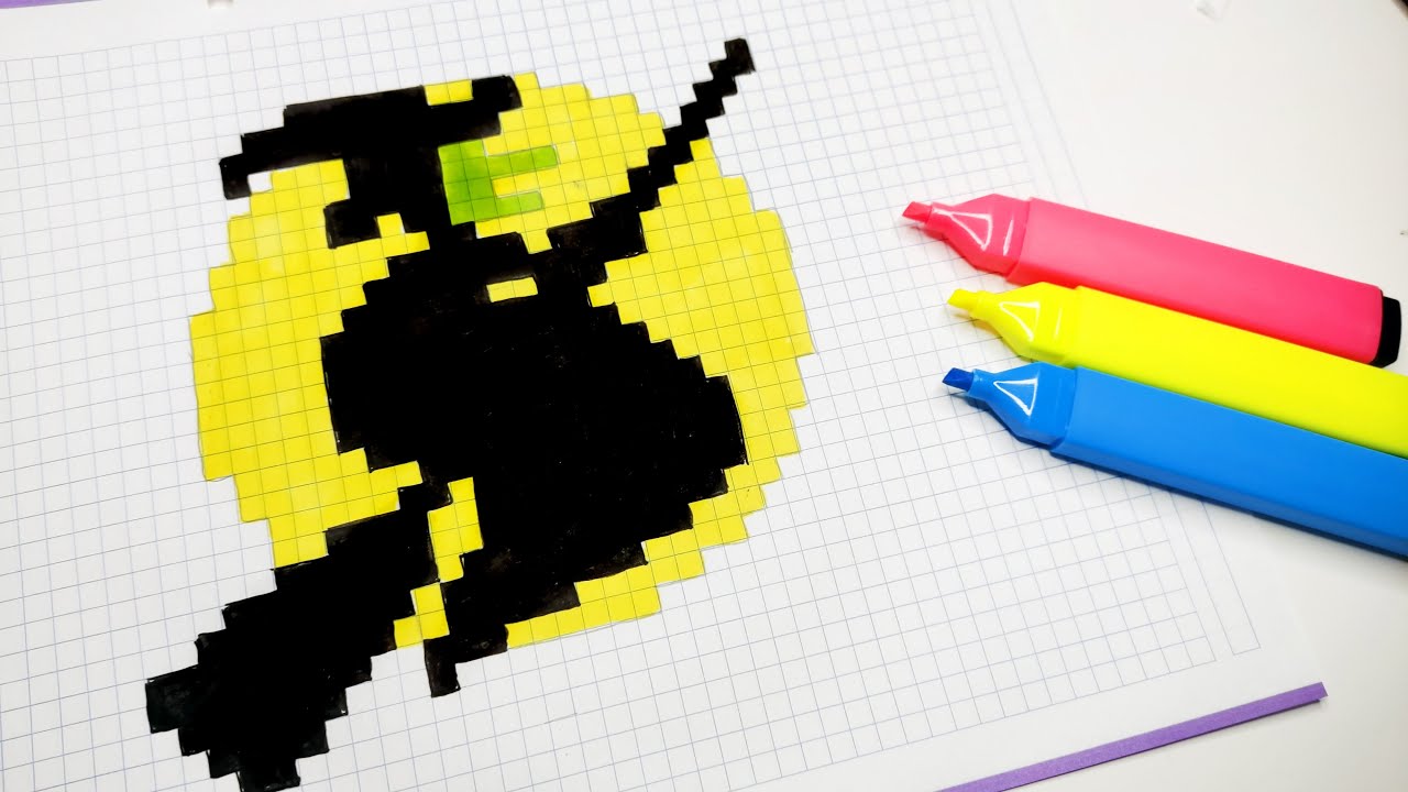 Halloween Pixel Art - How to draw a Witch #pixelart