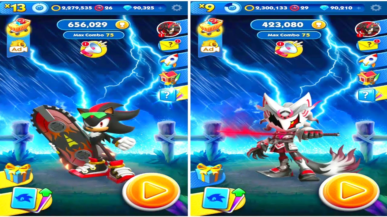 Extreame Gear Shaodw VS Cursed Samurai Infinite VS Boss Battle Dr Eggman & Zazz I Sonic Dash