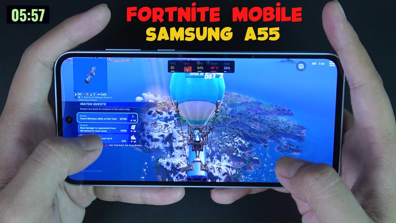 Test game Fortnite Mobile on Samsung Galaxy A55 | Phone Gaming