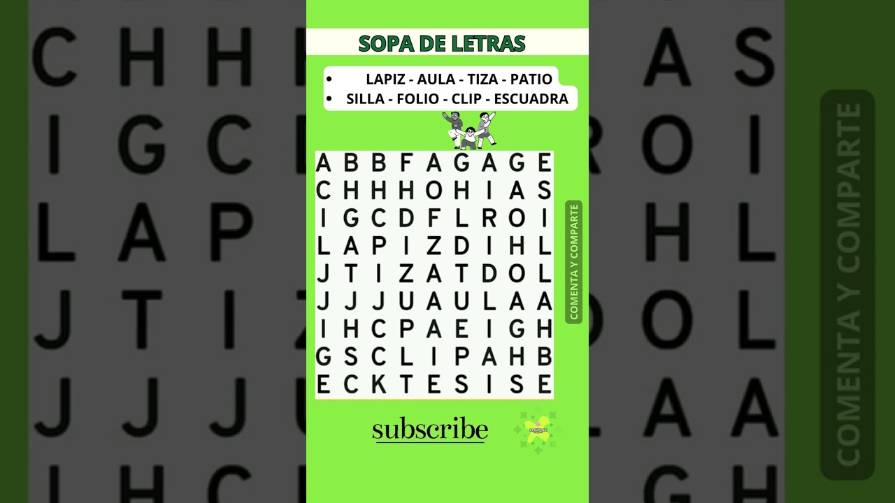 SOPA De LETRAS /Juegos para ADULTO MAYOR / Cogni Quiz / Niveles: FACIL, MEDIO, DIFICIL