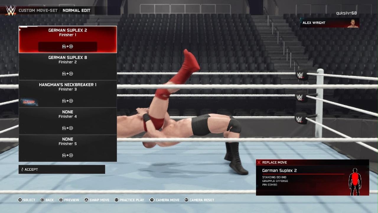 WWE 2K25 Alex Wright Moveset