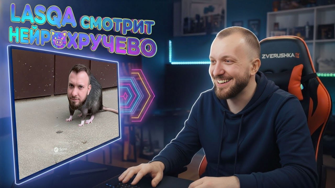 Lasqa смотрит нейросетевые мемы про себя от зверушек 🤖