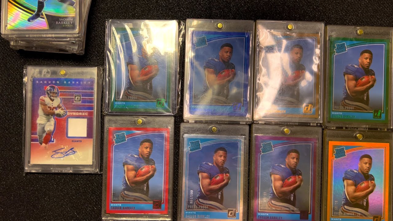 ASMR My Whole Saquon Barkley football Sports Card Pc Collection With Whispering Sounds Binaural!