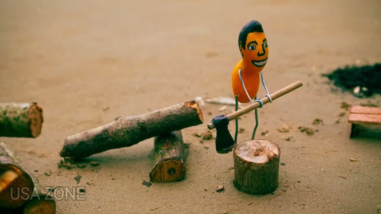 Mini People Making Firewood Using Mini Machine | Satisfying Miniature Video | ASMR USA Video 