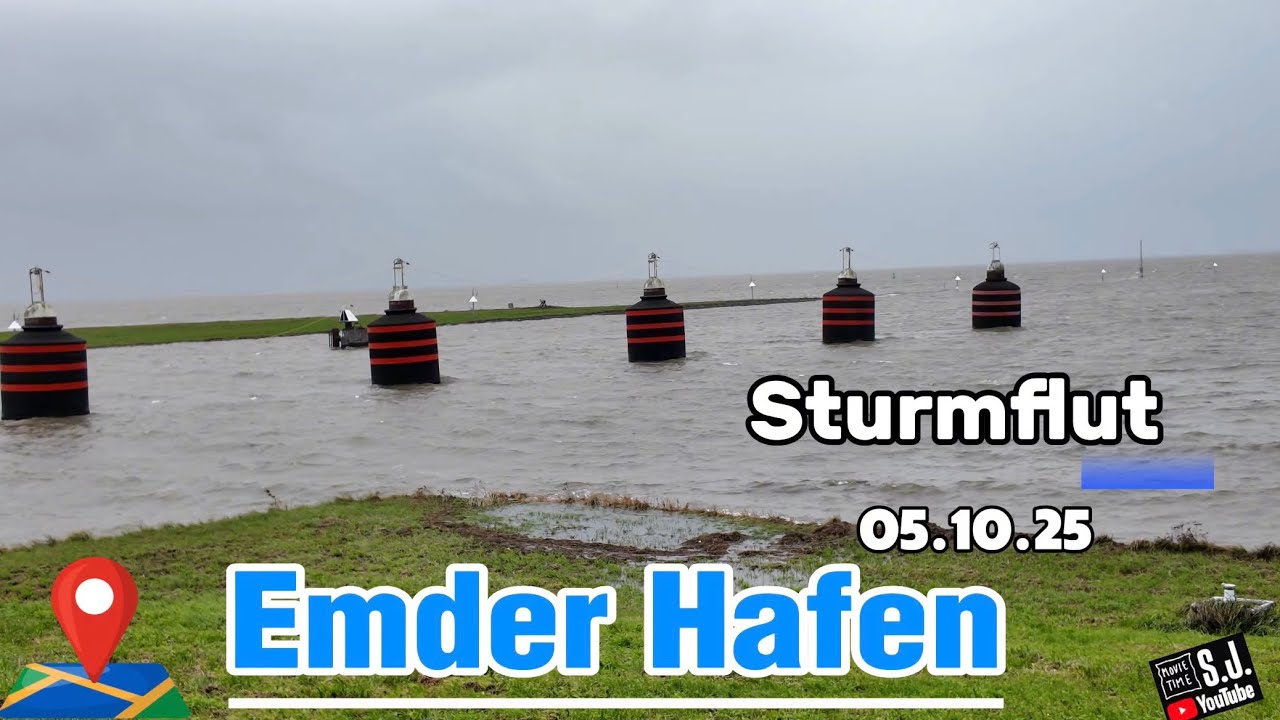 Emder Hafen Sturmflut 05.10.25