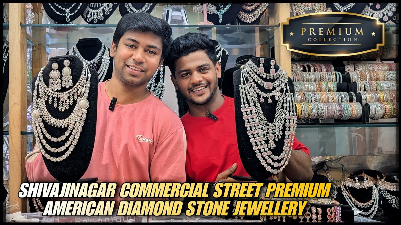 Shivajinagar commercial Street new collection American Diamond stone jewellery in Plazzo Retail Mall