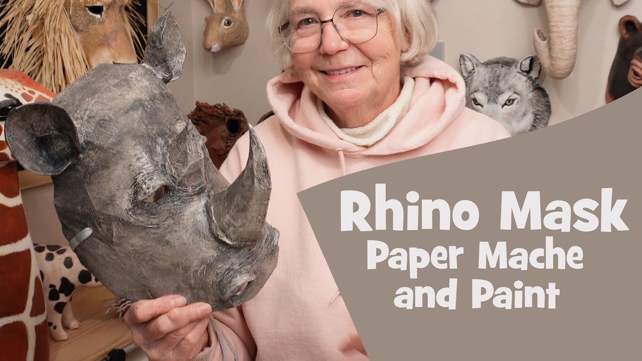 New Paper Mache Rhino Mask Pattern