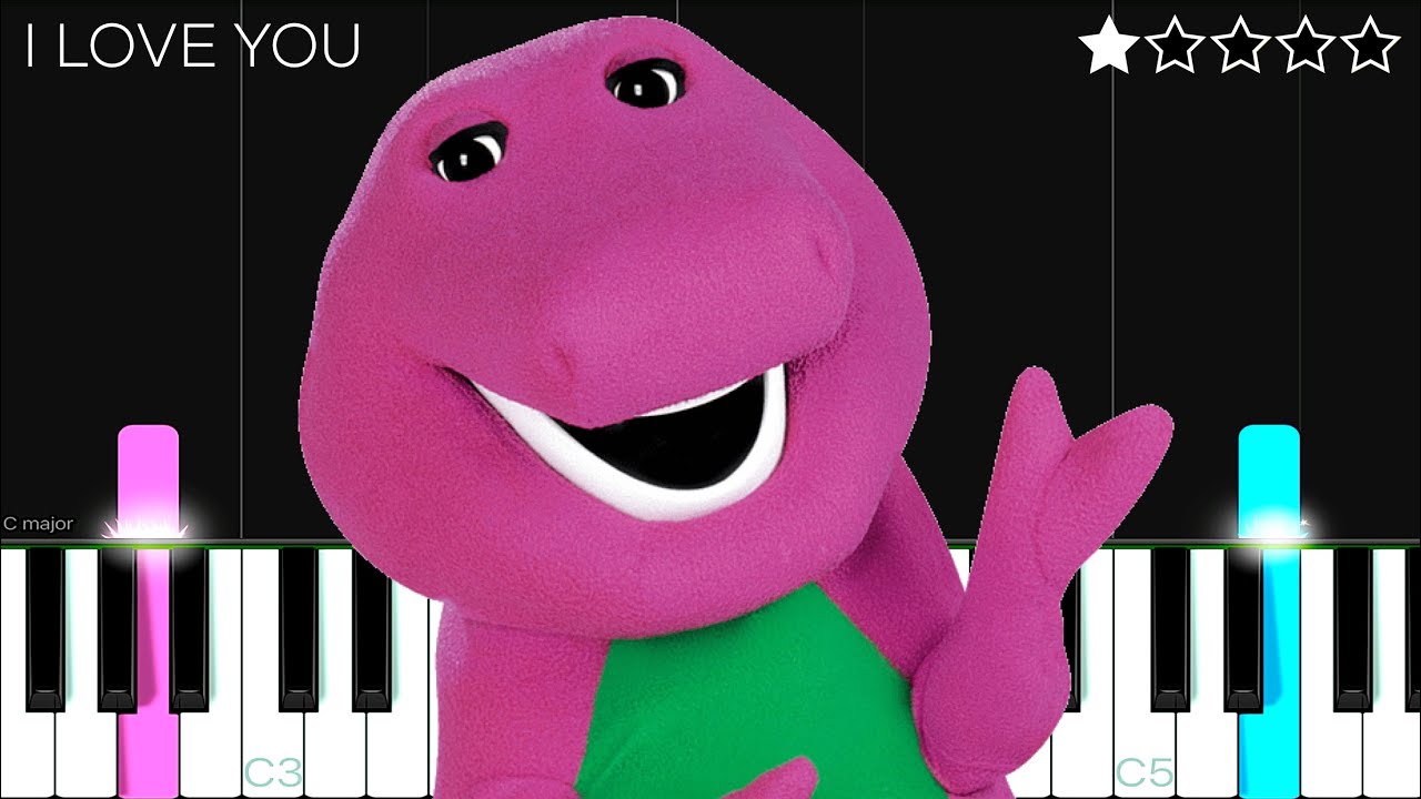 Barney - Theme Song - I Love You Song | EASY Piano Tutorial