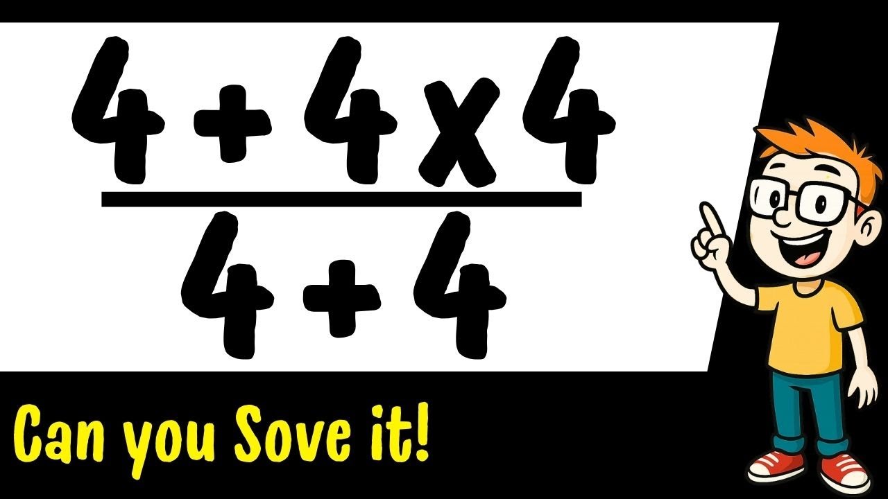 Tricky Order of Operations Explained! 4+4x4 / 4+4 =?  Riddle Answer