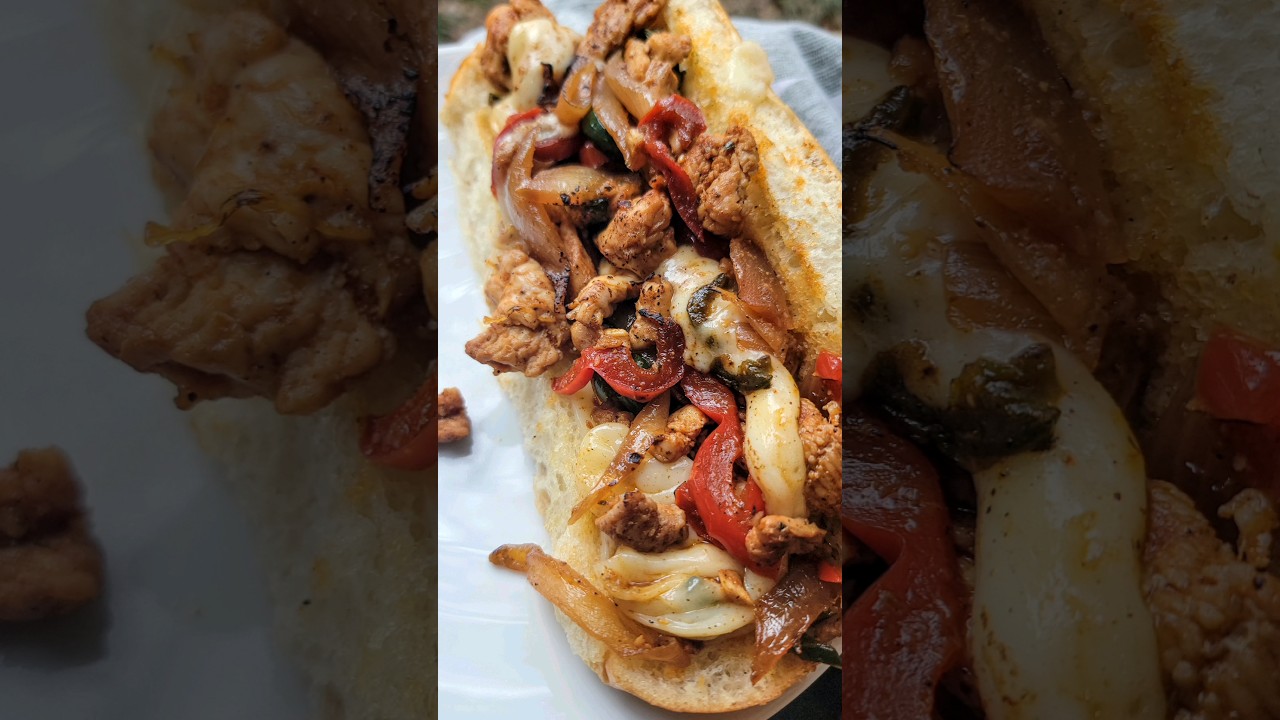 chicken cheesesteak | so easy and delicious! recipe 📌 in comments. #cheesesteak #sandwich #chicken
