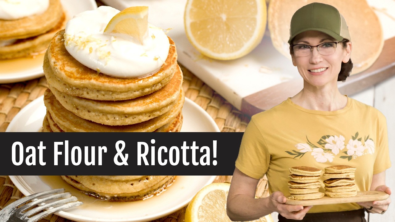 EASY Gluten-Free Lemon Ricotta Pancakes with Oat Flour