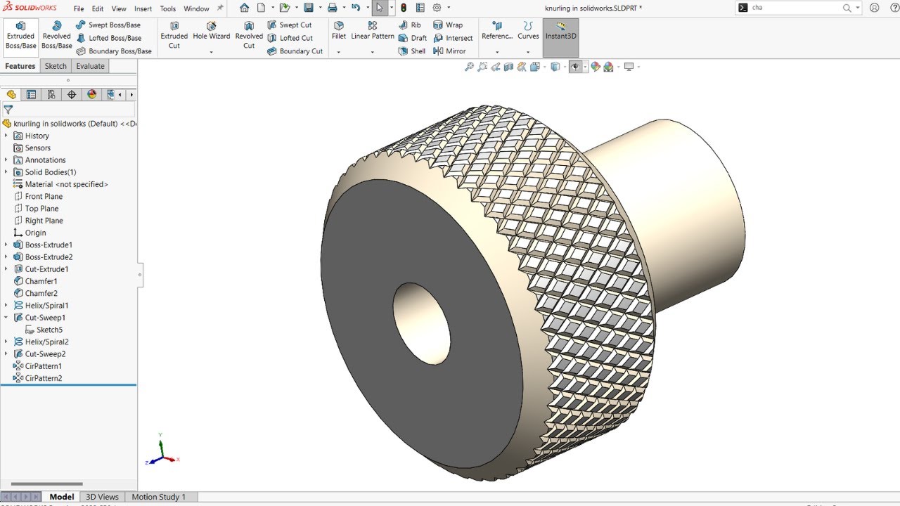 How to Create Knurling in Solidworks