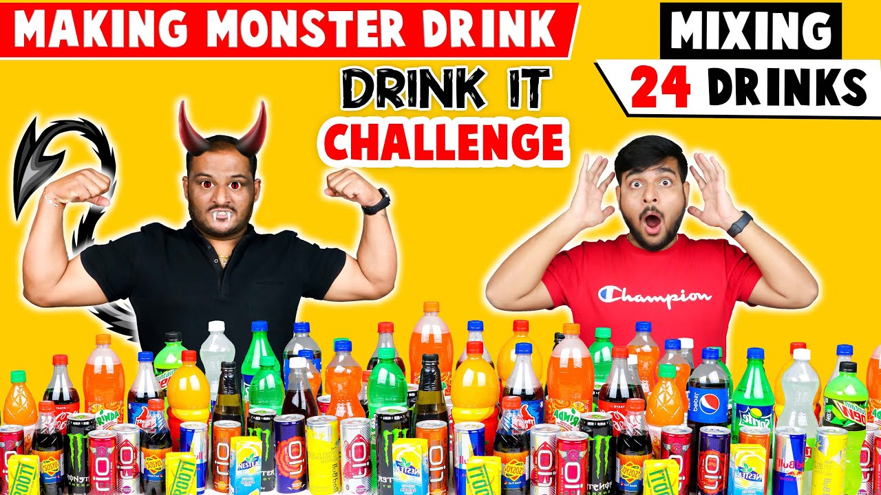 MIXING ALL OUR 24 DRINKS TOGETHER AND DRINKING IT | Mix It & Drink It Challenge | Viwa Food World