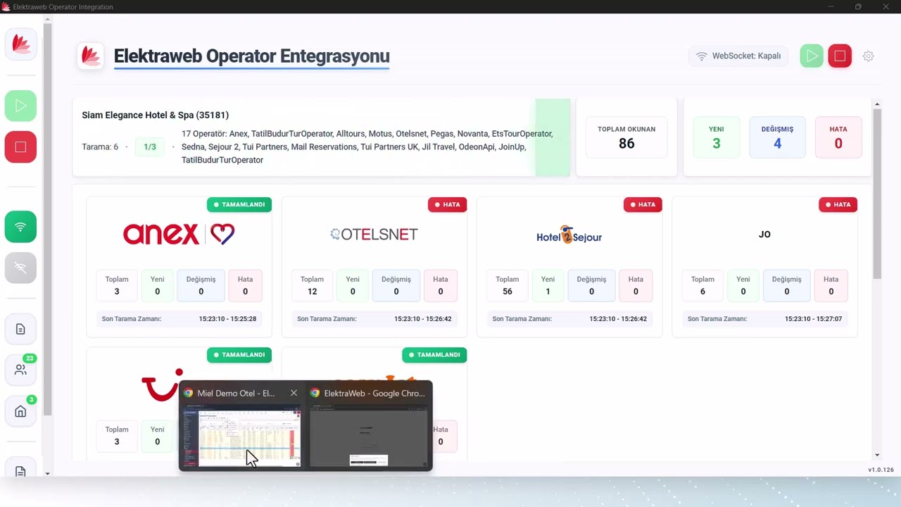 ElektraWeb - Tur Operatörü Entegrasyonu