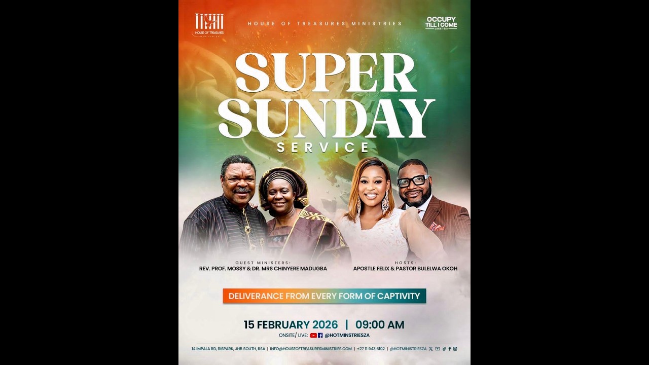 SUPER SUNDAY CELEBRATION @ JOHANNESBURG  || BATTLES AT THE GATES || PROF. MOSY MADUGBA || 15/02/26