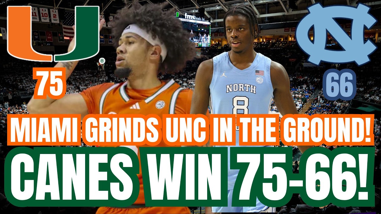 Miami Hurricanes GET HUGE RANKED WIN over North Carolina as they GRIND Tar Heels into the Ground!