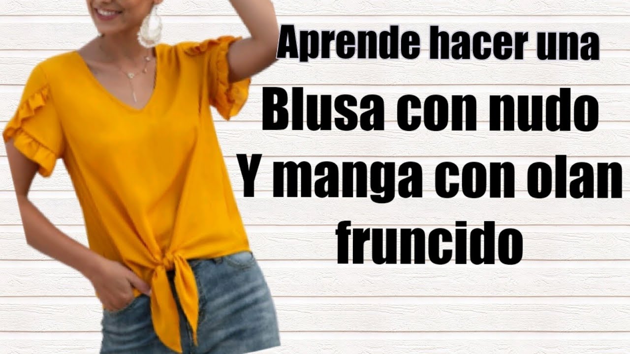 BLUSA CON NUDO Y RIBETE CON FRUNCIDO