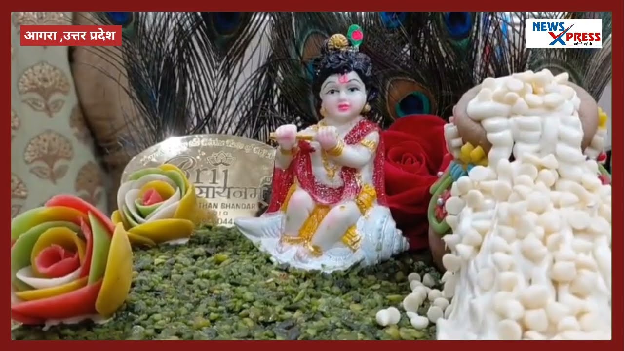 A unique style of Krishna devotion: The grand temple of Banke Bihari decorated in a three-storey cake! 