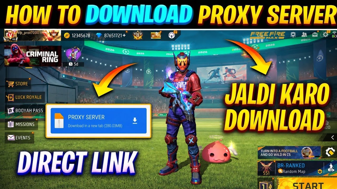 HOW TO DOWNLOAD PROXY SERVER IN FREE FIRE, HOW TO USE PROXY SERVER IN FREE FIRE, VIP PROXY SERVER