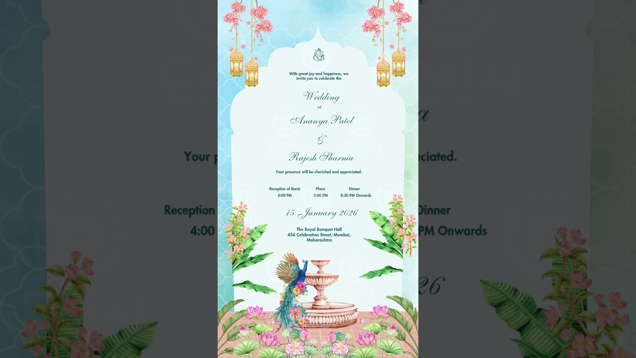 Royal Wedding Invitation Video | Digital Marriage Card | Save The Date | Indian Wedding  2026