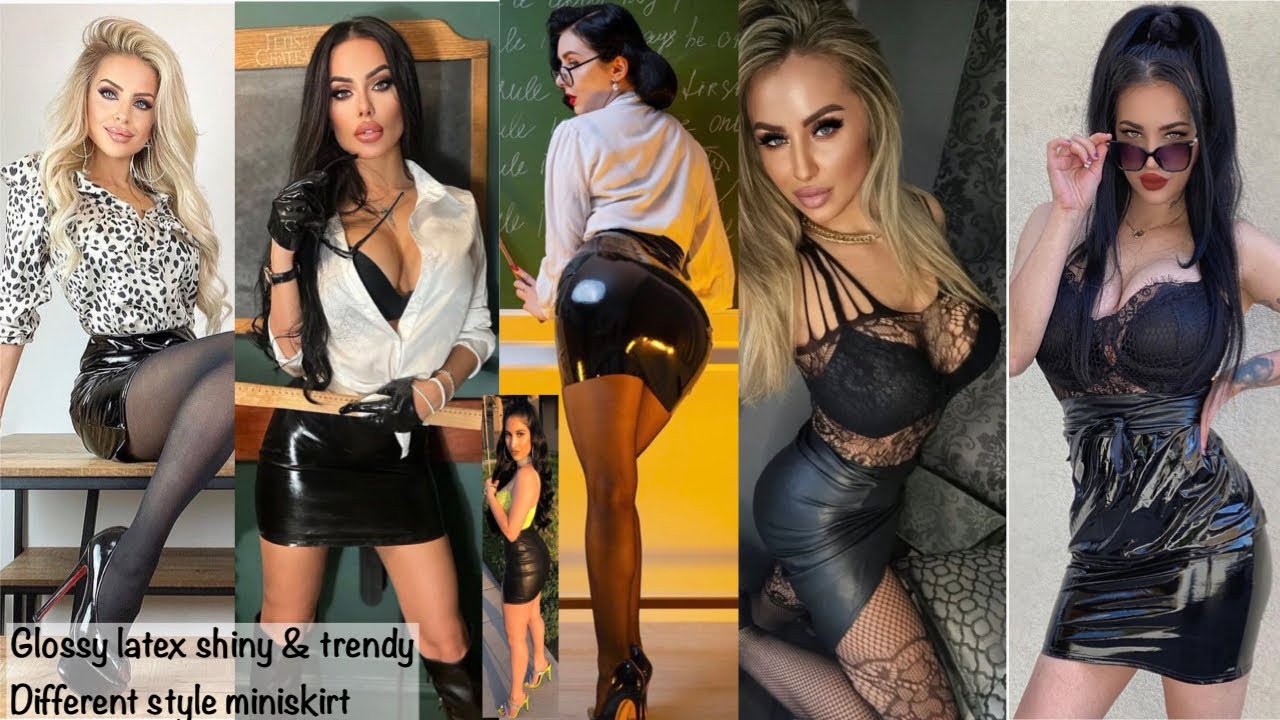 Glossy metallic coloured shiny #latex & #leather #miniskirt #outfit #review #new #lookbook #trending