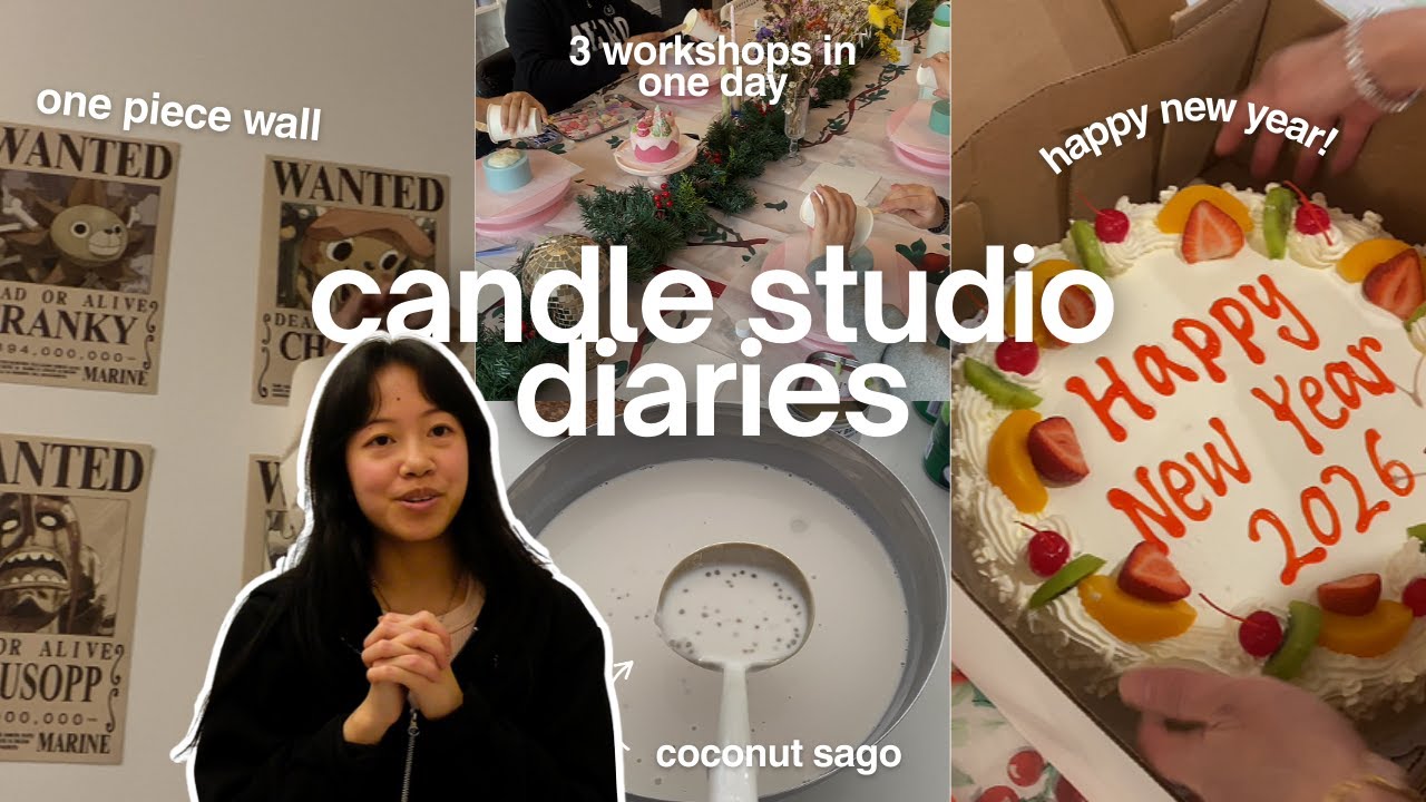 why i'm starting youtube, nye prep & get to know me a bit, 3 workshops in one day, candle studio
