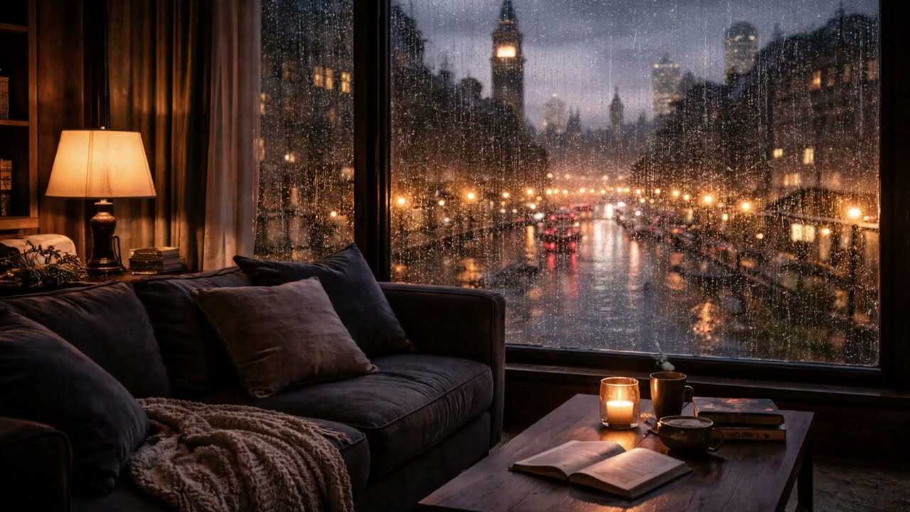 Rainy London Nights 🌧️ Soothing City Ambience (8 Hour Loop)