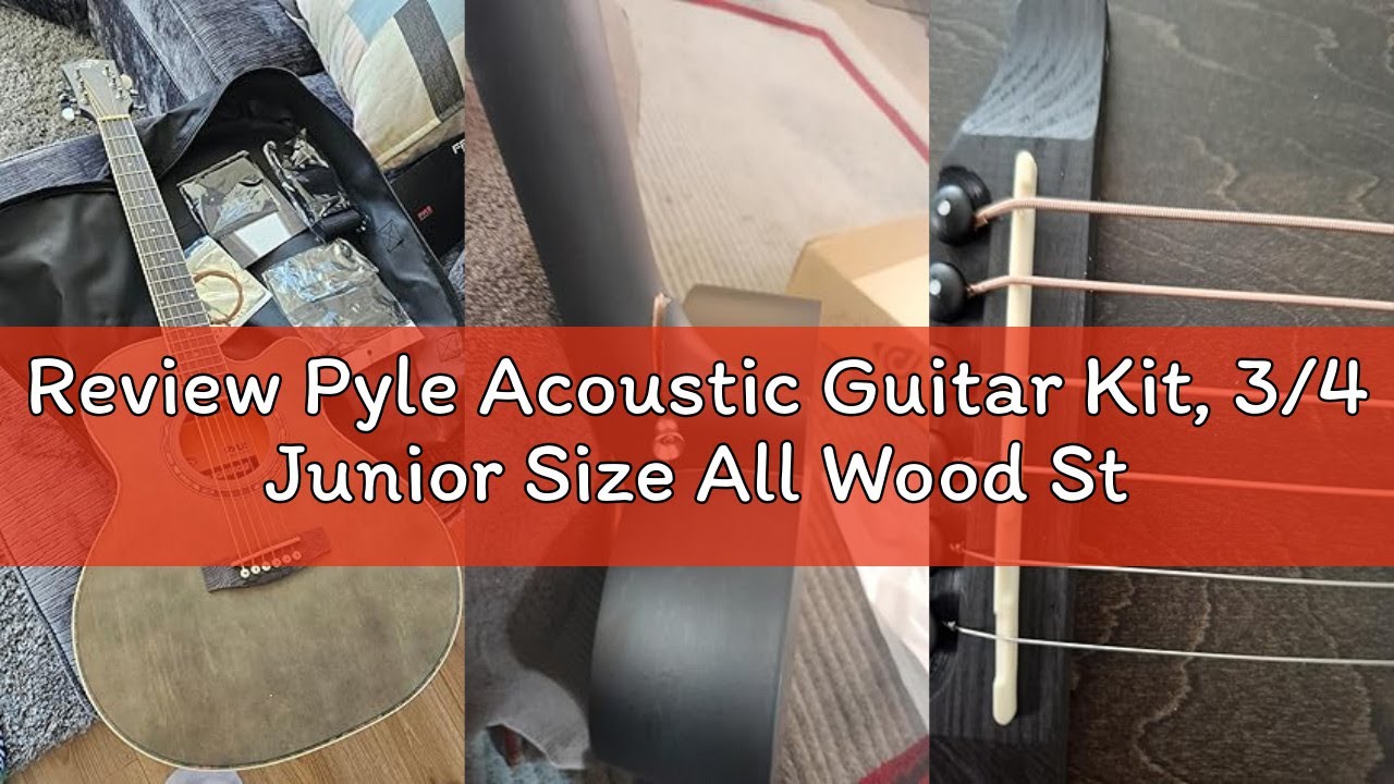 Review Pyle Acoustic Guitar Kit, 3/4 Junior Size All Wood Steel String Instrument for Beginner Kids,