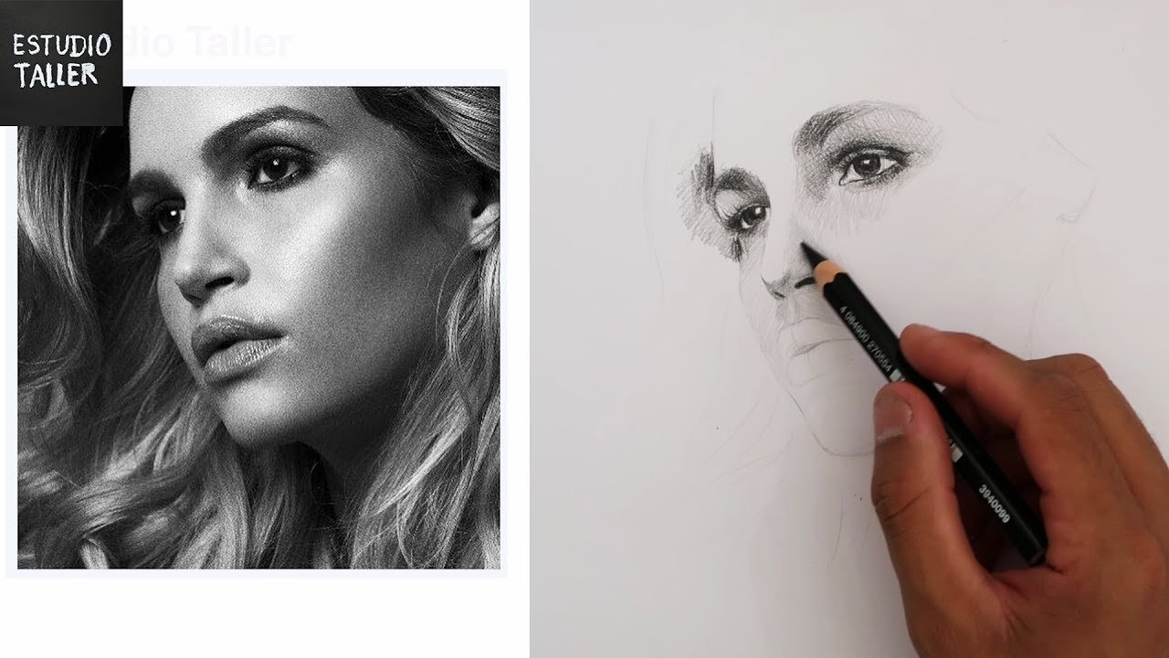 Como dibujar un retrato realista - Time Lapse | Estudio Taller