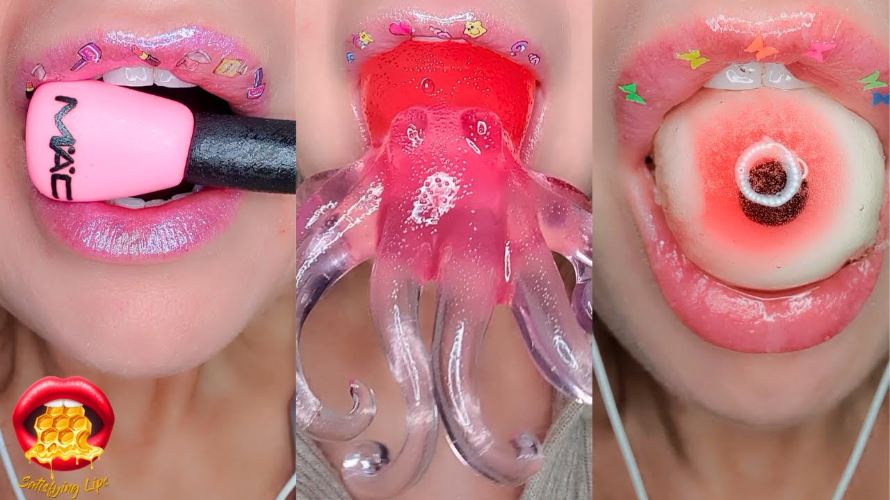 Satisfying ASMR Eating BARBIE PINK FOOD Compilation 10 minutes For Sleep Relax  Mukbang 먹방