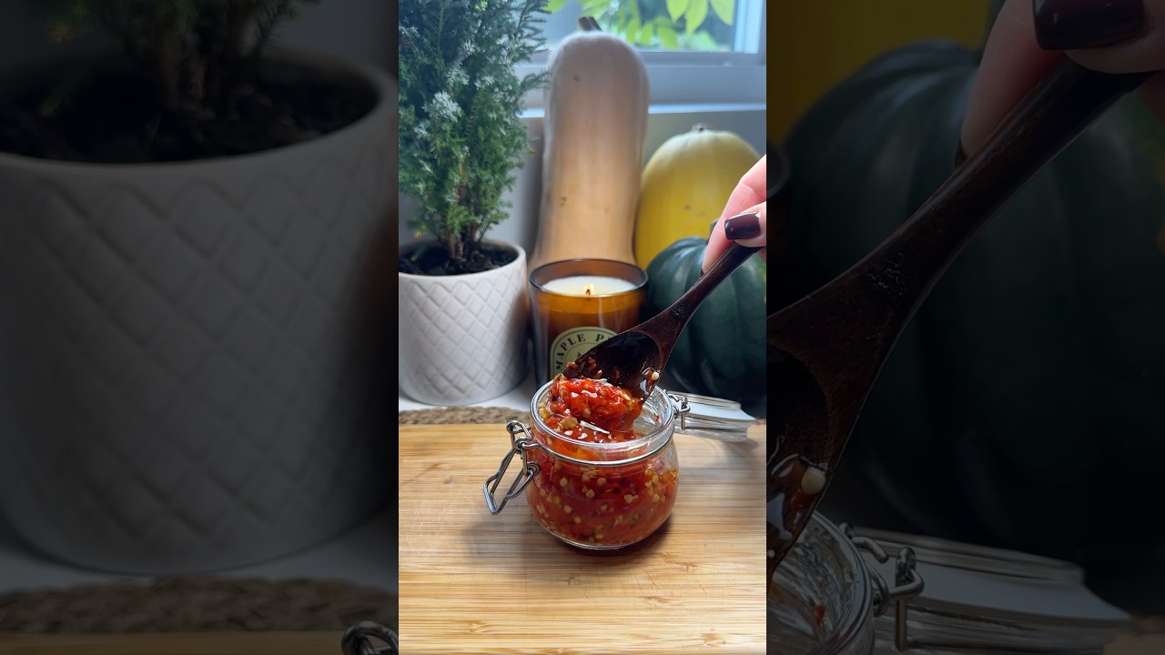 Spicy Italian peperoncino oil using the last of the garden peppers 🌶️🌶️   