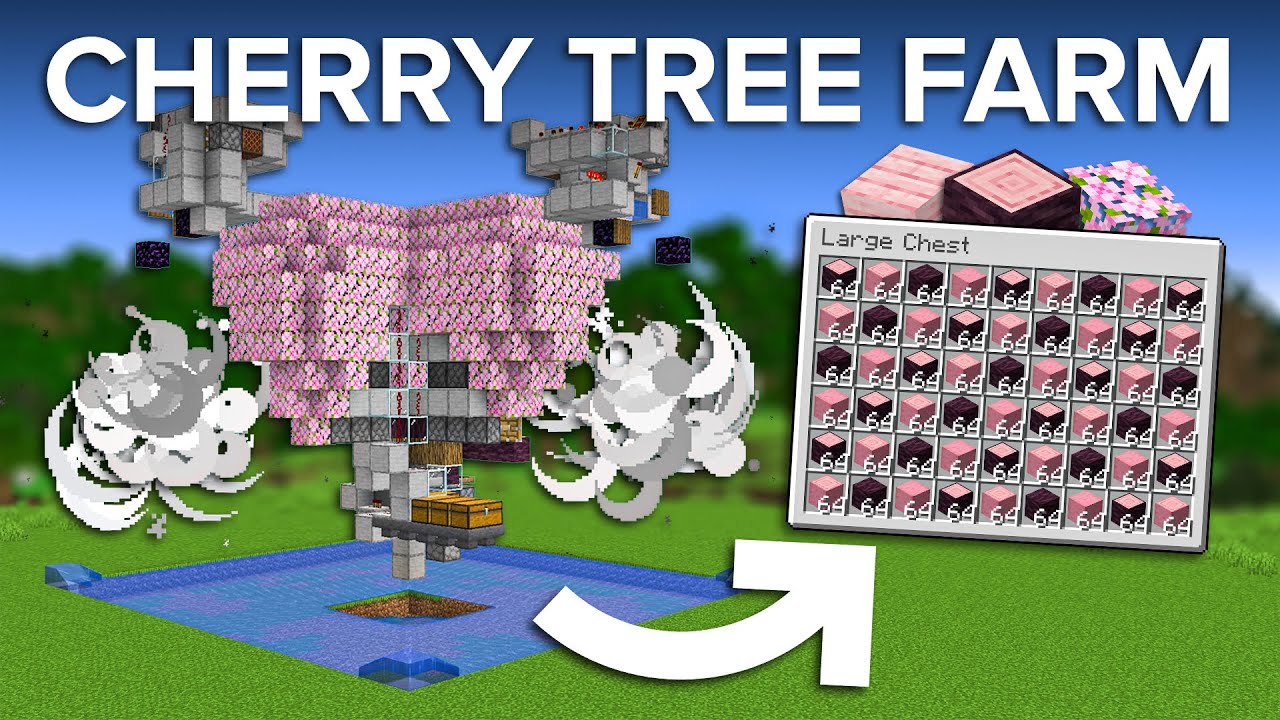 Minecraft Cherry Tree Farm To Get Infinite Wood - 18k Per Hour!