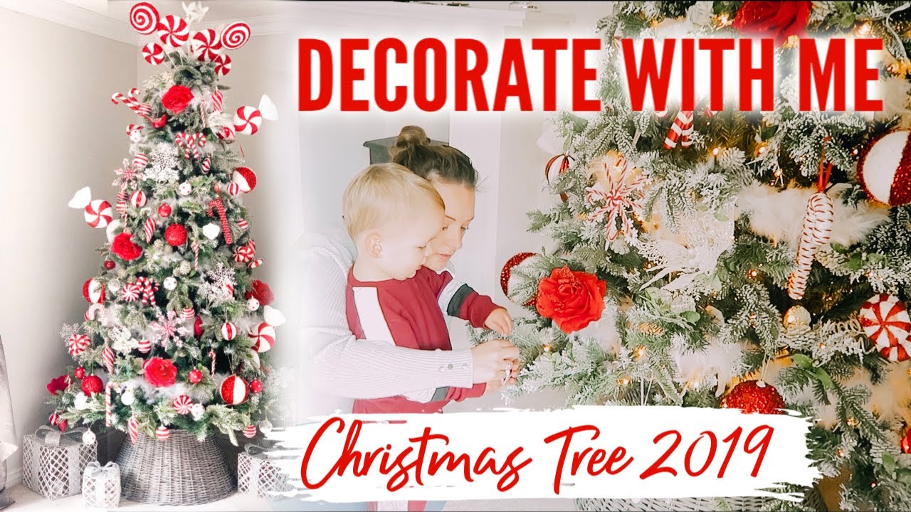DECORATE MY CHRISTMAS TREE WITH ME 2019 | CANDY CANE CHRISTMAS TREE UK | ELLIS SARA SMITH