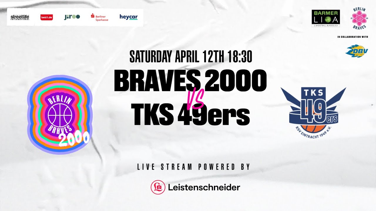 Berlin Braves 2000 vs TKS 49ers (G26) | BARMER 2. Basketball Bundesliga ProB Nord