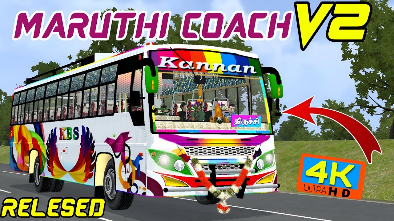 😍💢 MARUTHI COACH V2 BUS MOD RELESED BUSSID TN PVT BUS MOD DOWNLOAD KBS BUS LIVERY TRICHY 