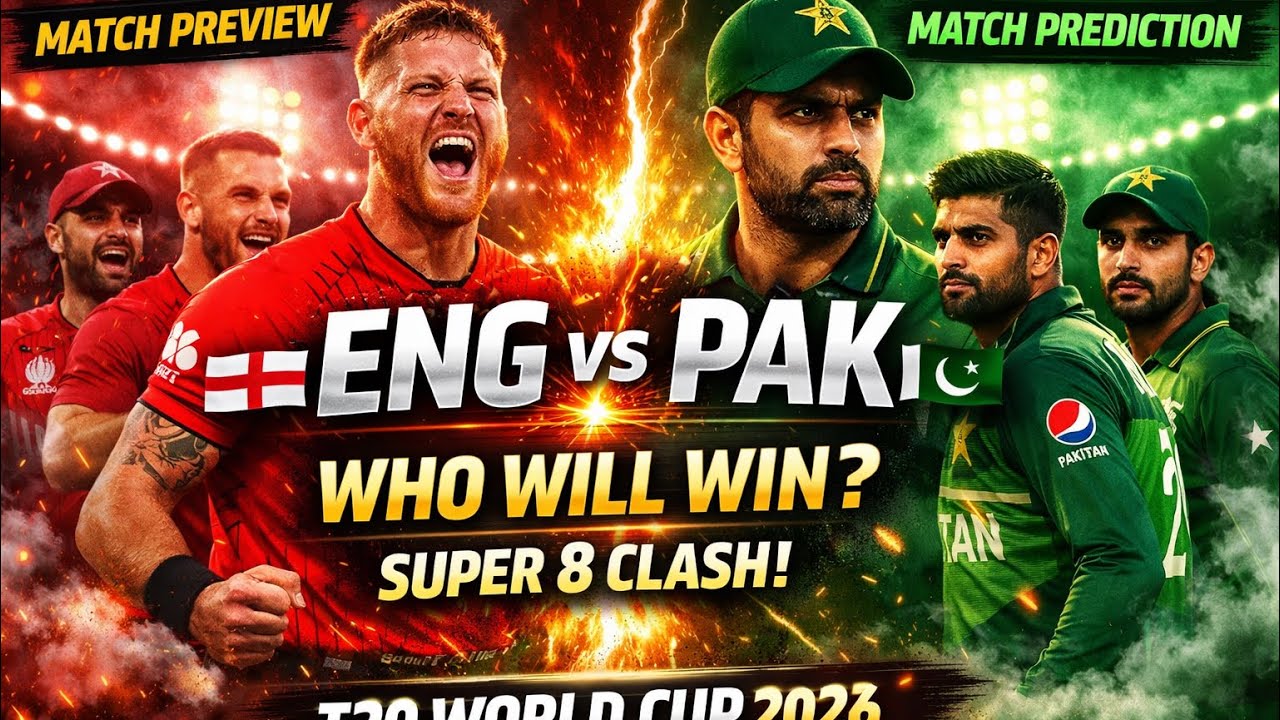 ENG vs PAK T20 World Cup 2026 | Super 8 Match Preview & Prediction | #engvspak #cricketvideo 