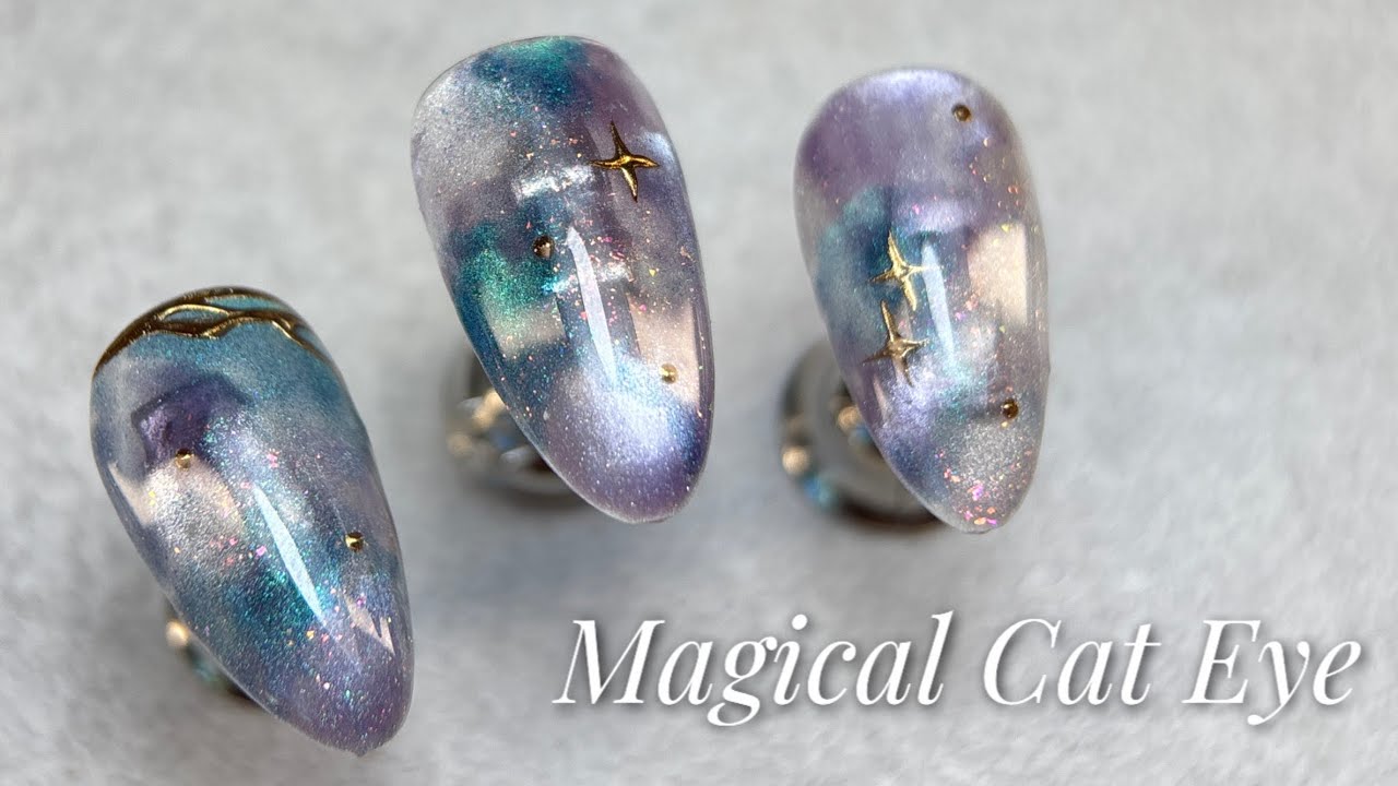 Galaxy Cat Eye Nails with Only 3 Colors ✨ Easy Tutorial