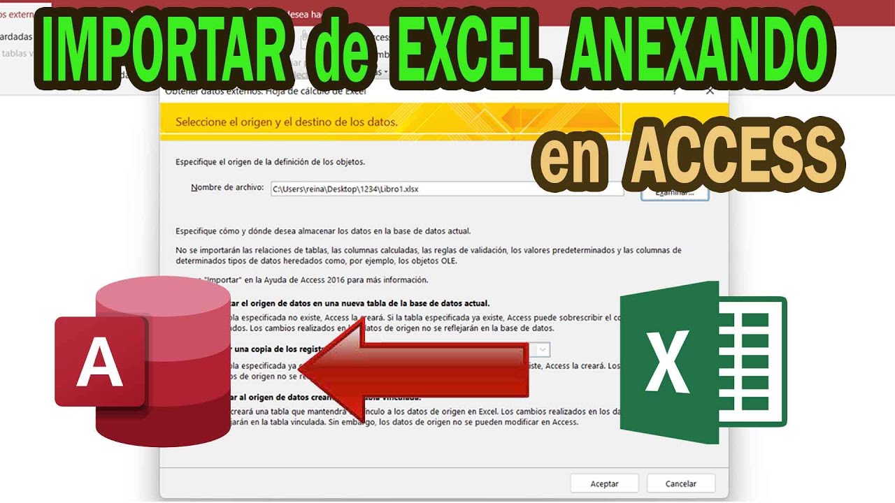 IMPORTAR a ACCESS de EXCEL ANEXANDO DATOS e INSERTAR NUEVOS CAMPOS EN BASE DE DATOS ACCESS