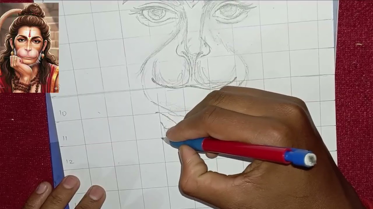 Shri Hanuman Ji Drawing 🙏🚩 | Bajrangbali Pencil Art | Step by Step Drawing #ytshorts #shorts#drawing
