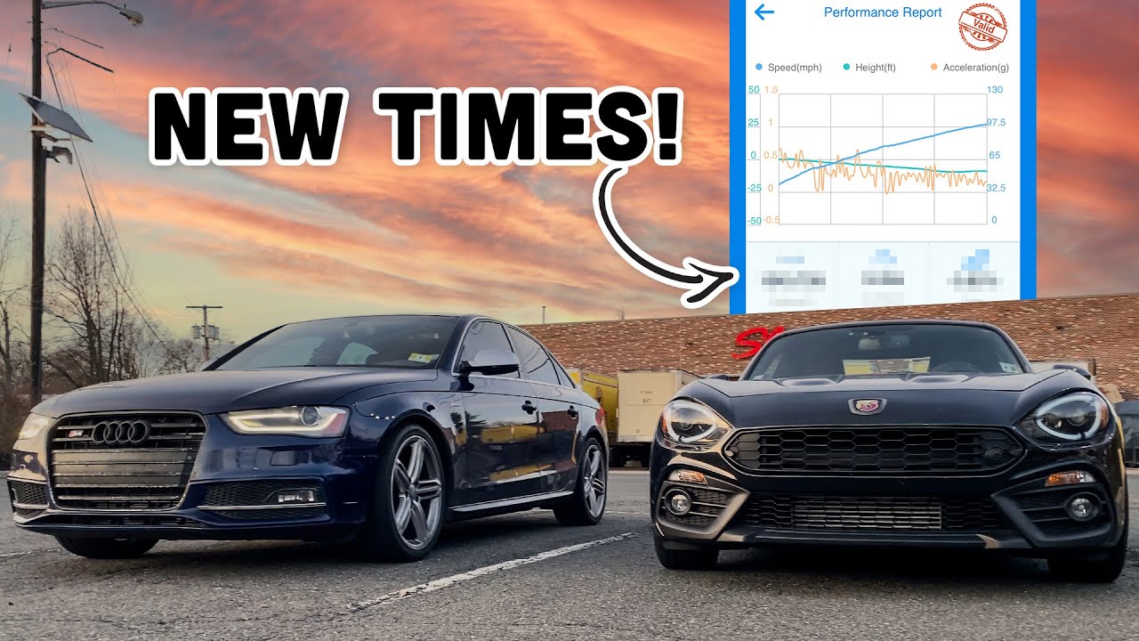 Fiat 124 Spider Abarth vs Audi S4 + New 40-100mph Time!