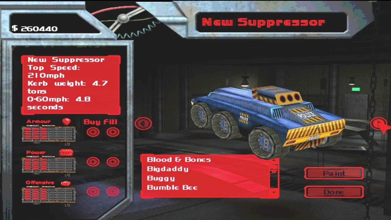 Carmageddon TDR 2000 PC All cars list