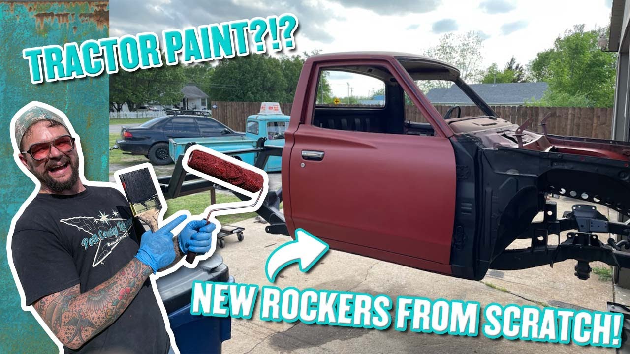 RUST BE GONE! Building new rockers, rust repair, and TRACTOR PAINT?!? ((1977 Datstun 620.))