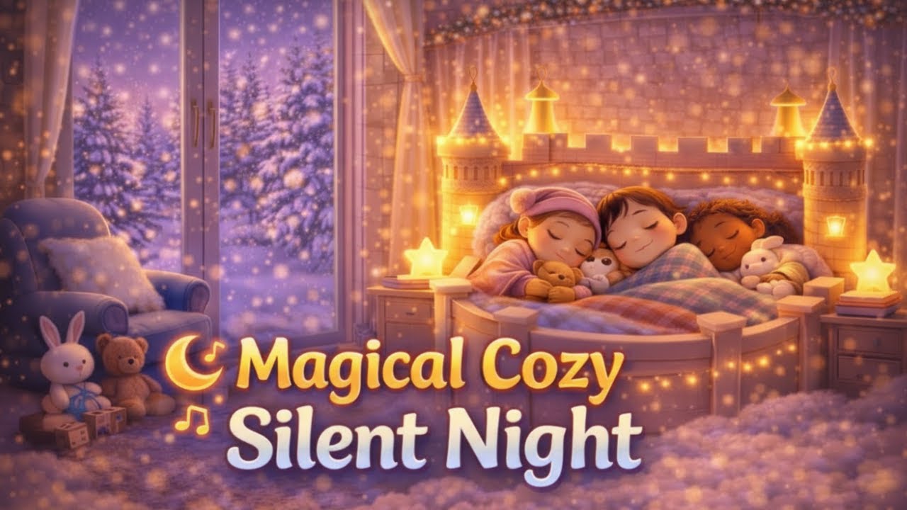 Silent Night 🌙 | Kids Lullaby Sleep Song | Cozy Christmas Bedtime Music