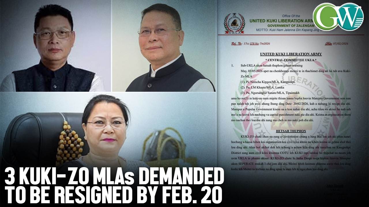 UNITED KUKI LIBERATION ARMY WARNS 3 KUKI-ZO MLA TO RESIGN BY FEB. 20