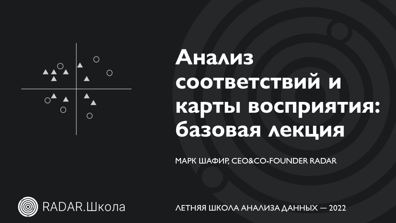 Анализ соответствий и карты восприятия: базовая лекция | Марк Шафир | Летняя Школа Анализа Данных 22