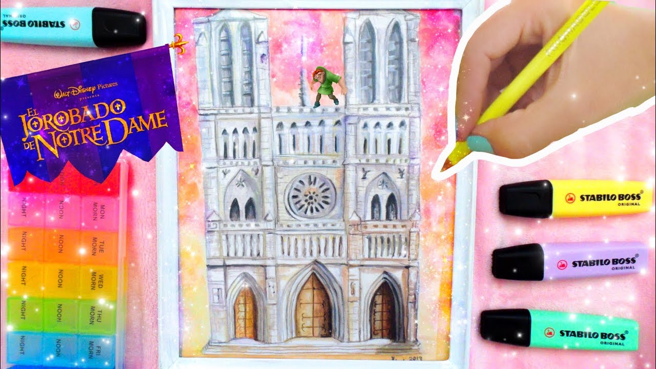 COMO DIBUJAR LA CATEDRAL DE NOTREDAME CON ACUARELEABLES DRAWING NOTREDAME MEMORY VANE V ART