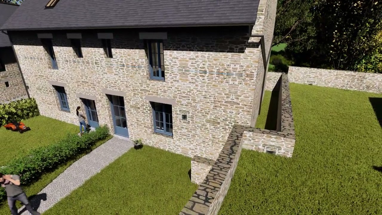 Visuel 3d - Projet maison centre bourg - lot 1 - Ext&eacute;rieur