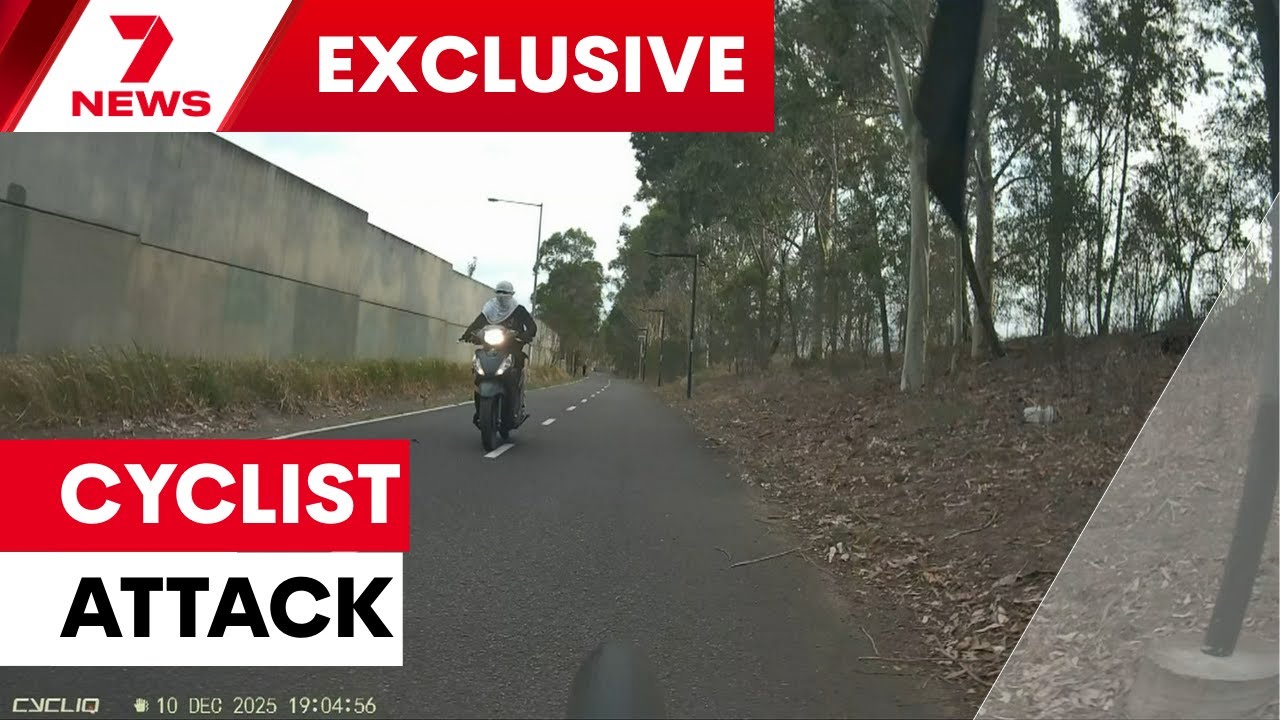 Motorbike gang terrorises Sydney cyclists | 7NEWS