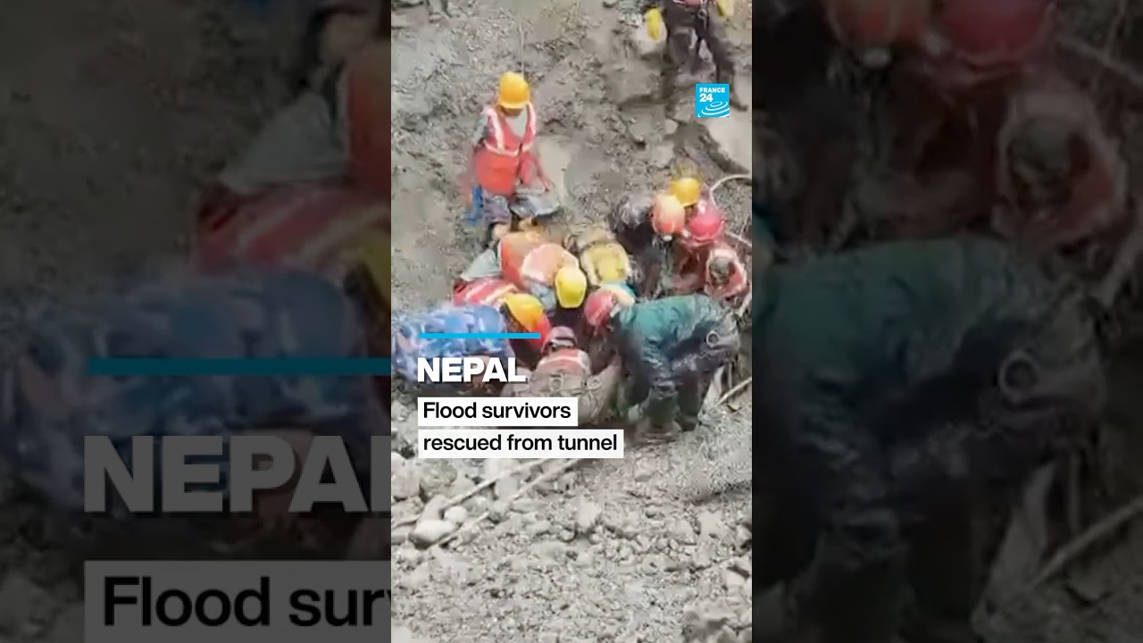 #Nepal: Two flood survivors rescued from hydropower tunnel &bull; FRANCE 24 English